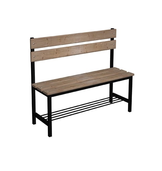 Ławka korytarzowo szatniowa z półką na buty Premium 1-str. z oparciem 1m