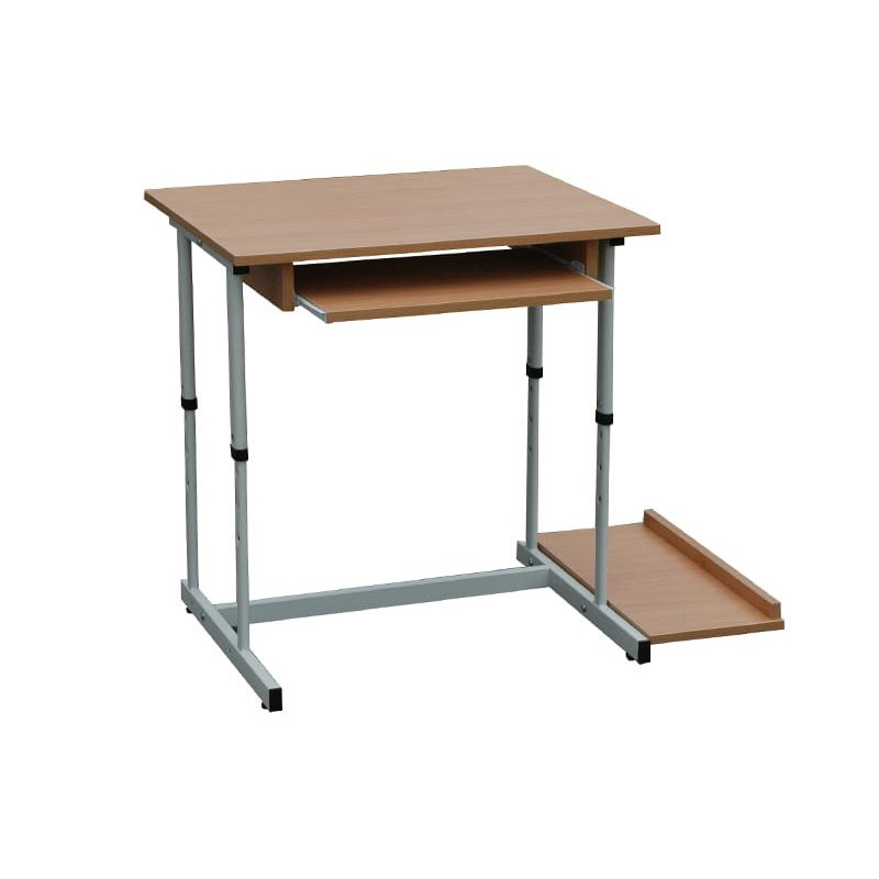 Stolik komputerowy Robert z ruchomą półką z rury owalnej 1-os. z reg. 3-7